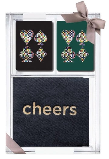 Cheers Acrylic Game Time Gift Set--green and black cards