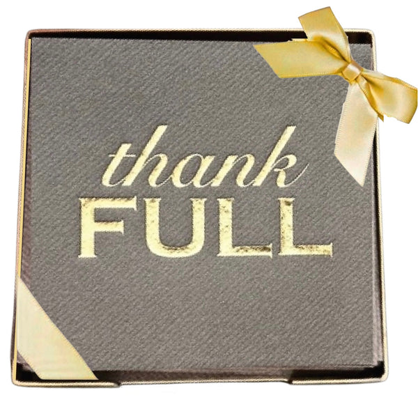 Thank FULL Brass Plated Cocktail Napkin Hostess Set