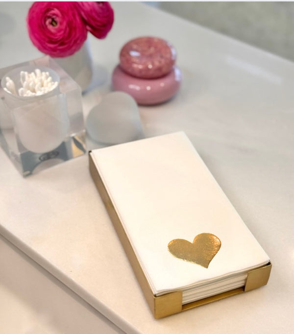 Brass Plated  Gold Heart Hostess Set