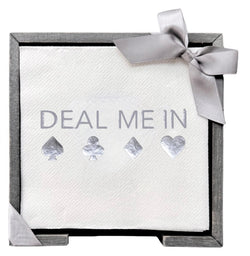 Deal Me In Smoked Oak Cocktail Napkin Hostess Set