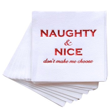 Naughty and Nice Cocktail Napkins