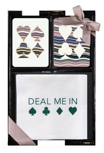 Deal Me In Lacquer Game Time Gift Set--white and dusty rose cards