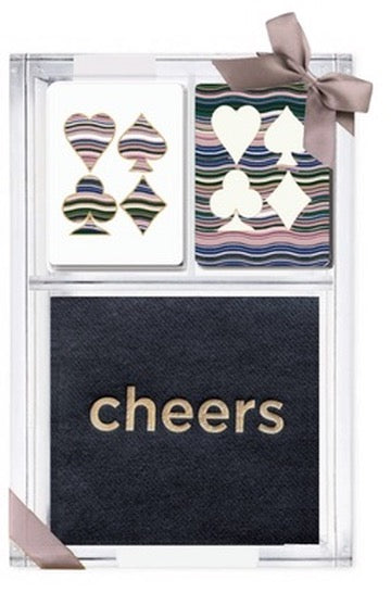 Cheers Acrylic Game Time Gift Set--white and dusty rose cards