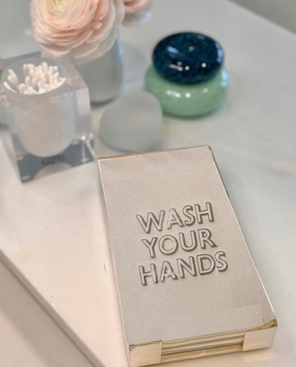 Silver Plated Wash Your Hands (Pebble) Hostess Set