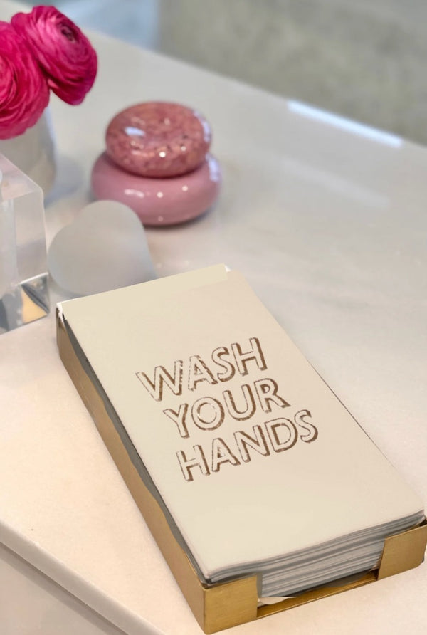 Brass Plated Wash Your Hands (Pebble) Hostess Set