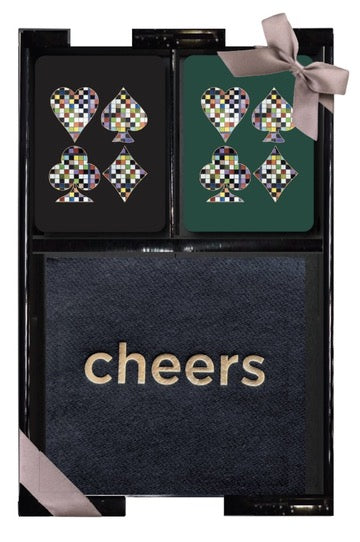 Cheers Lacquer Game Time Gift Set--green and black cards