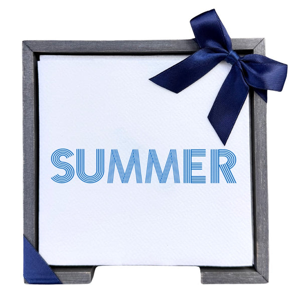 Summer Smoked Oak Cocktail Napkin Hostess Set