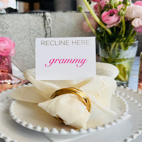 RECLINE HERE Place Cards
