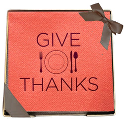 Give Thanks Brass Plated Cocktail Napkin Hostess Set