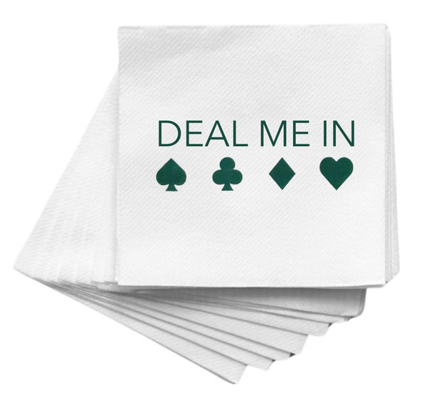 Deal Me In Pine Green Cocktail Napkins