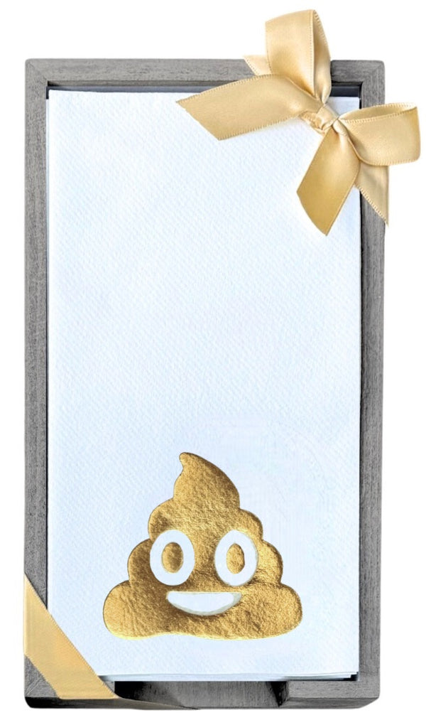 Emoji Smoked Oak Tray with Guest Towels