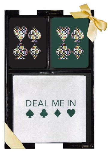 Deal Me In Lacquer Game Time Gift Set--black and green cards