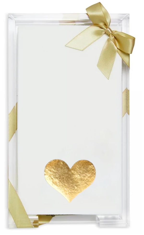 Love You Gold Heart Guest Towel Hostess Set
