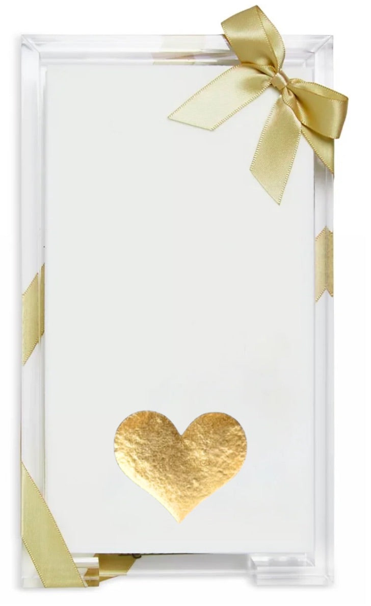 Love You Gold Heart Guest Towel Hostess Set