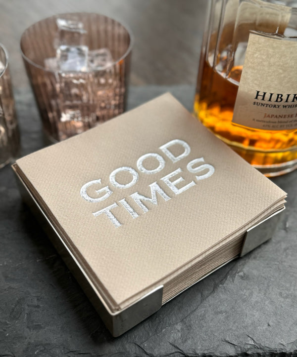 Good Times Silver Plated Cocktail Napkin Hostess Set