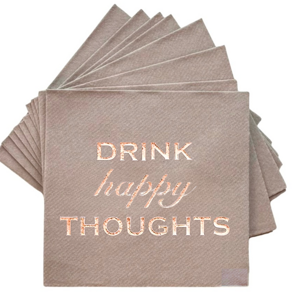 Drink Happy Thoughts Putty Cocktail Napkins