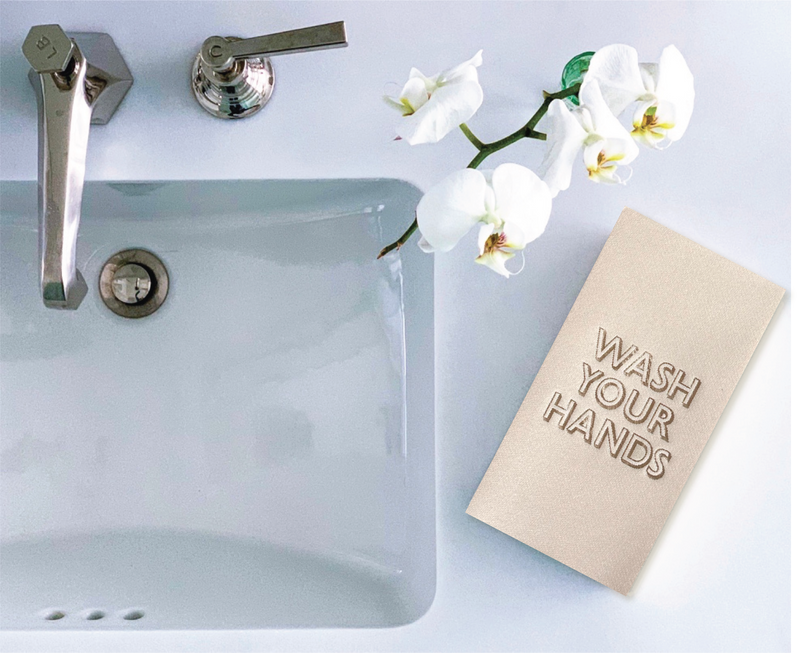 Wash Your Hands Guest Towel: Pebble