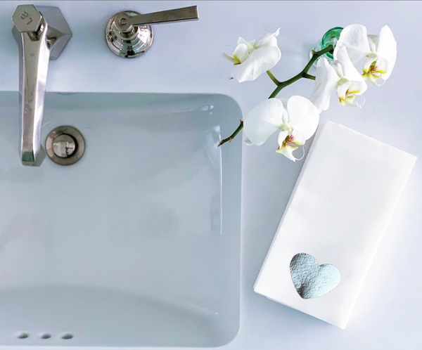 Love You Guest Towel: Silver
