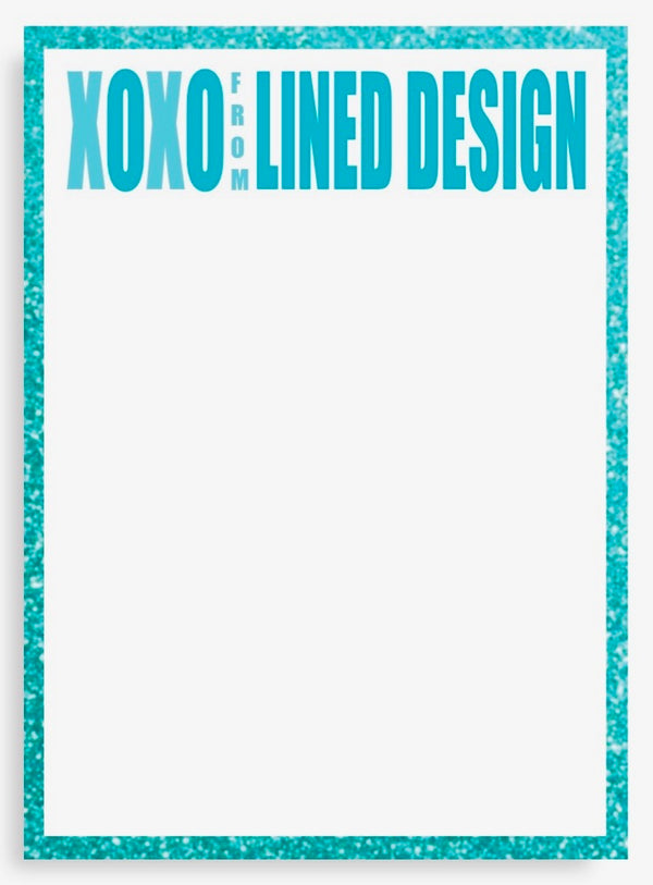 Xoxo Glitter Customizable Colorful Notecard For Children