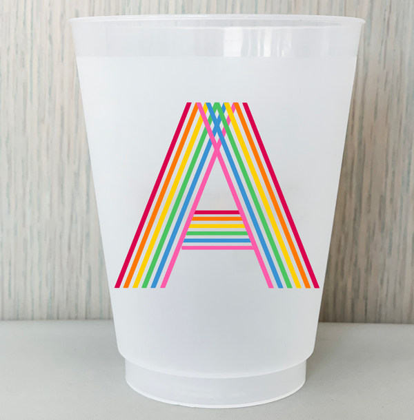 Rainbow Initial Cup Set