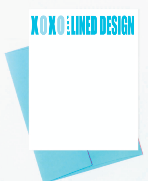 Customizable XOXO Notecard