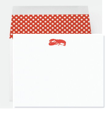 Lobster Notecard Set with Lined Envelopes (set of 10)