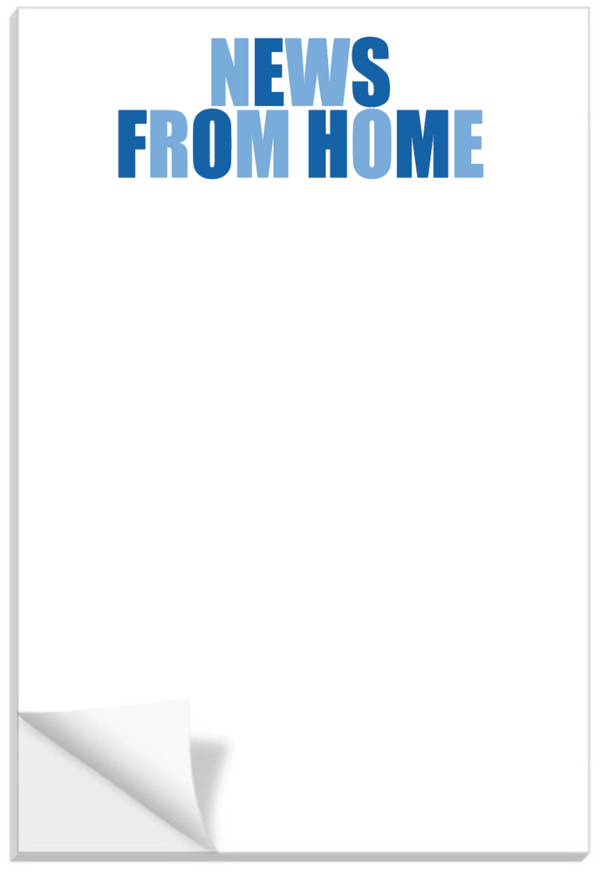 News From Home Blue Notepad