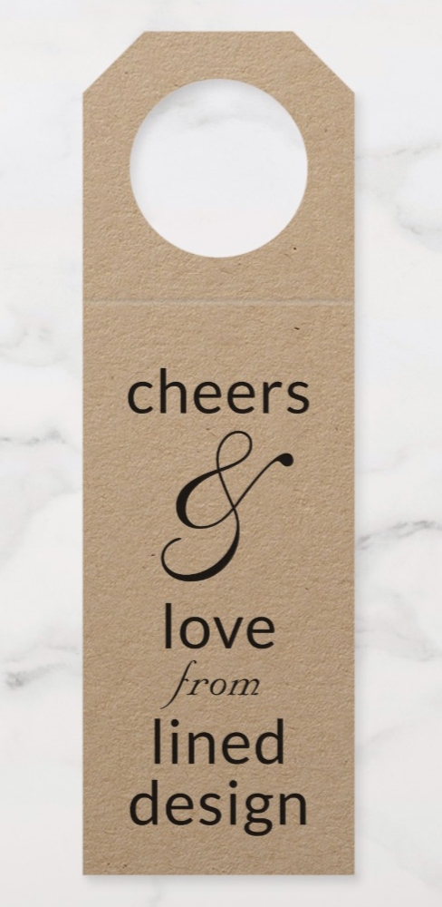 Cheers & Love Script Wine Bottle Tag