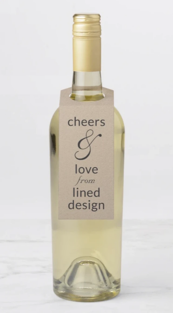 Cheers & Love Script Wine Bottle Tag