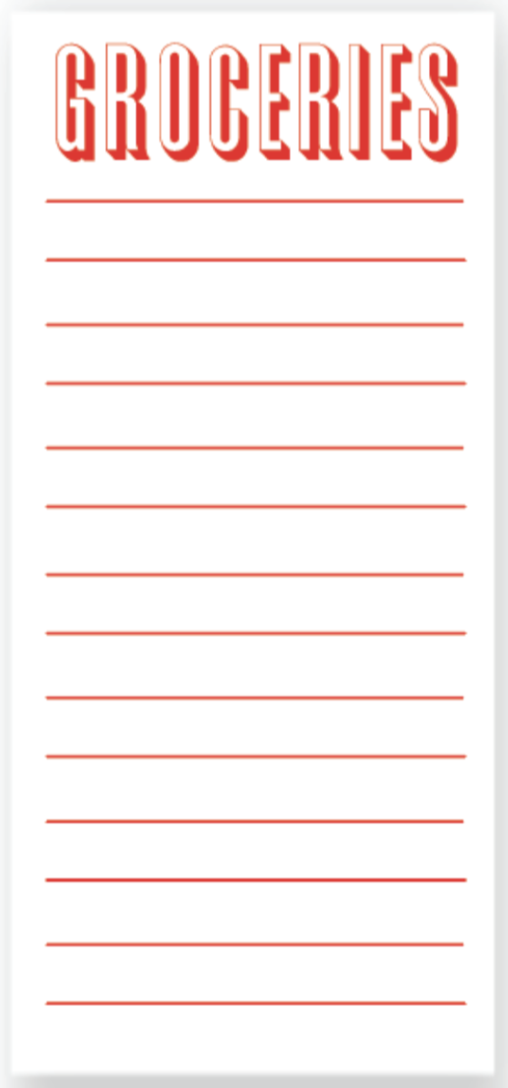 Groceries Notepad