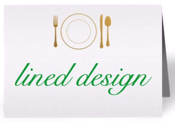 Dinner Plate Place Card: Gold