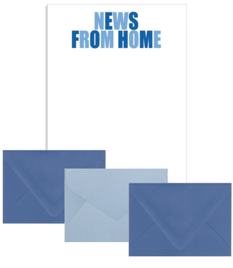 News From Home Blue Notepad