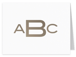 FOLD OVER Monogram Metallic Notecard Set