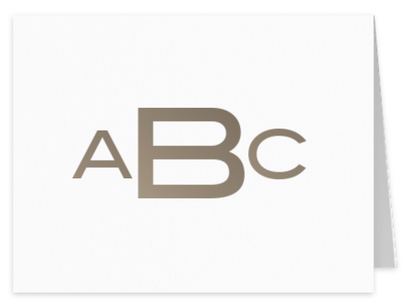 FOLD OVER Monogram Metallic Notecard Set