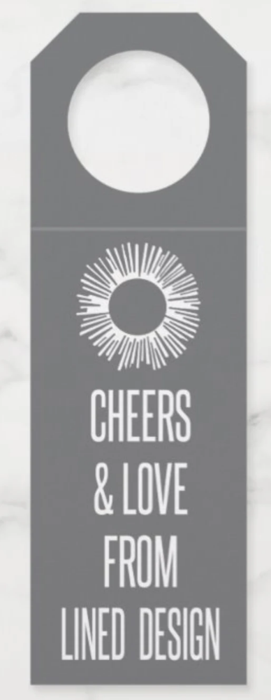Cheers & Love Sunburst Wine Bottle Tag