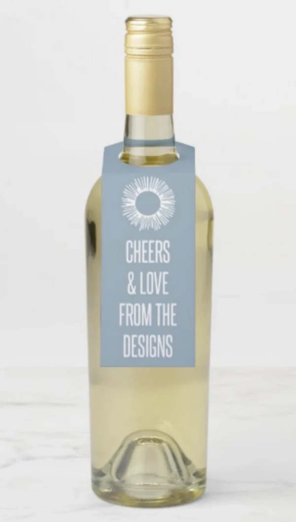 Cheers & Love Sunburst Wine Bottle Tag