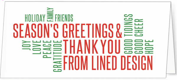 Season's Greetings Word Cloud Fold Over Notecard:     Customizable